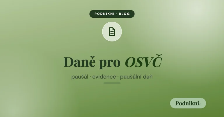 Daně pro OSVČ – paušál, evidence, paušální daň, obálka článku na blogu Podnikni