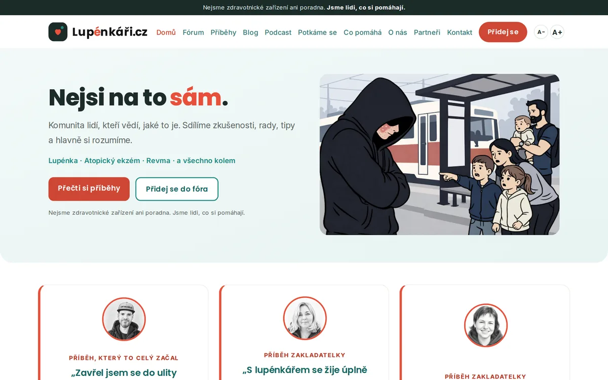 Úvodní stránka webu Lupénkáři.cz